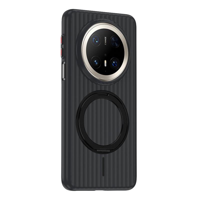 Applicable to Huawei Mate70Pro rotating bracket magnetic mobile phone case Huawei Mate60Pro corrugated skin feeling anti-drop
