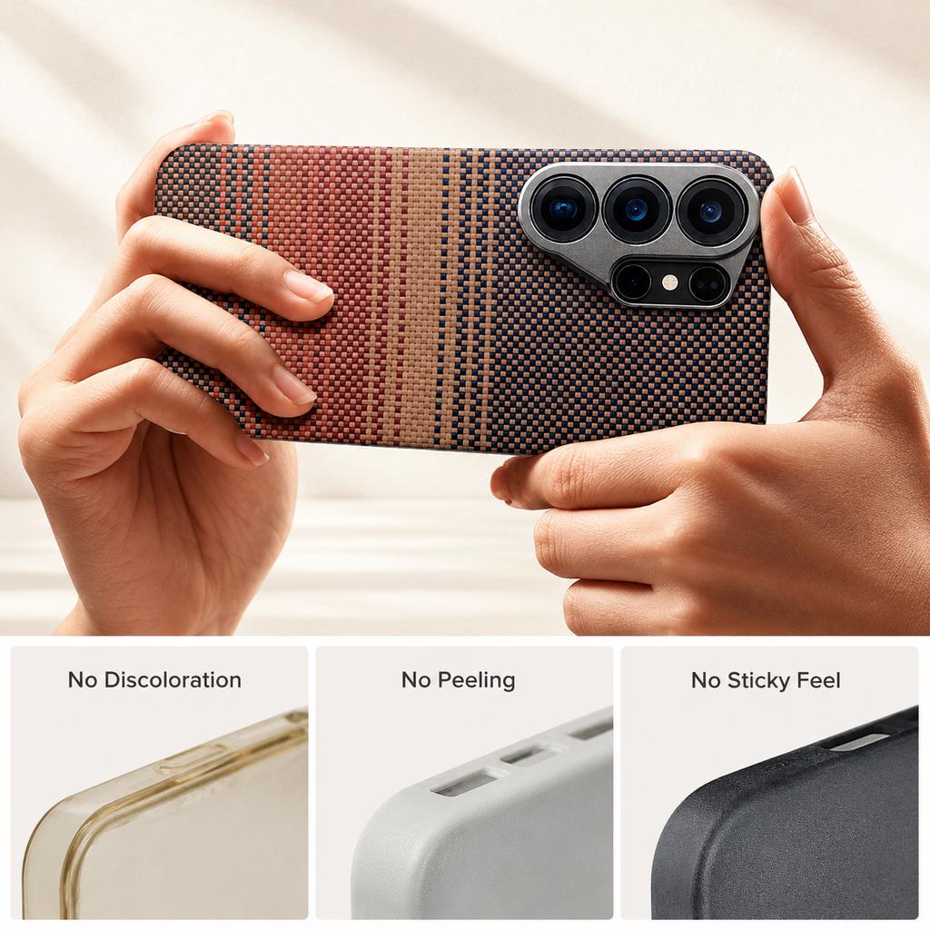 Per Samsung Galaxy S26 Ultra Custodia 100% Fibra di Carbonio Aramidica Kevlar Con Magsafe Copertura Lussuosa Magnetica Ultra-Sottile Custodia Posteriore per Telefono