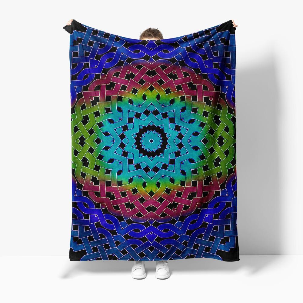 

Colorful Abstract Geometric Pattern Fleece Blanket Soft Warm Throw Bed Sofa Decorative Gift 75x90cm