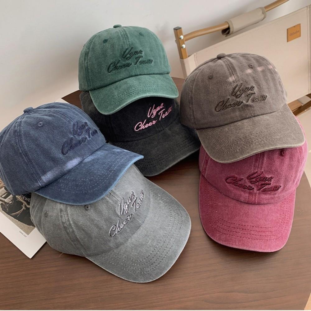 New Letter Embroidery Baseball Caps Breathable Solid Color Duck Tongue Cap Hip Hop Adjustable Sun Protection Hat Women