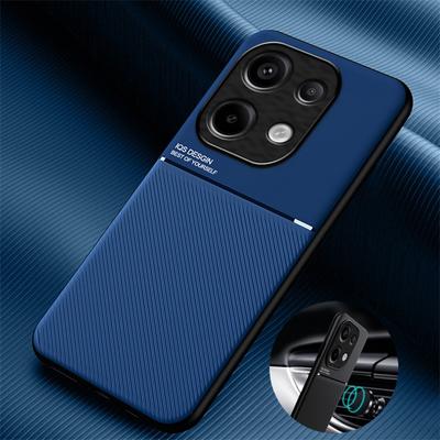 Kožené puzdro s magnetickým držiakom do auta pre Xiaomi Redmi Note 13 Pro 5G 4G, mäkký nárazuvzdorný zadný kryt Slicone pre Redmi Note13 Note13pro 5G