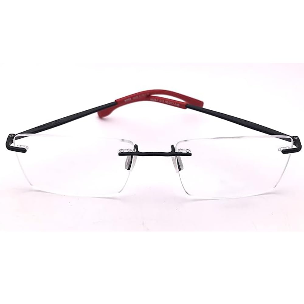 RSINC Rimless frame/eyeglass/Spectacle,  Black - Red 8529-1 C15 53-17-140 BR-3 N1 YH-GE8H-L88L