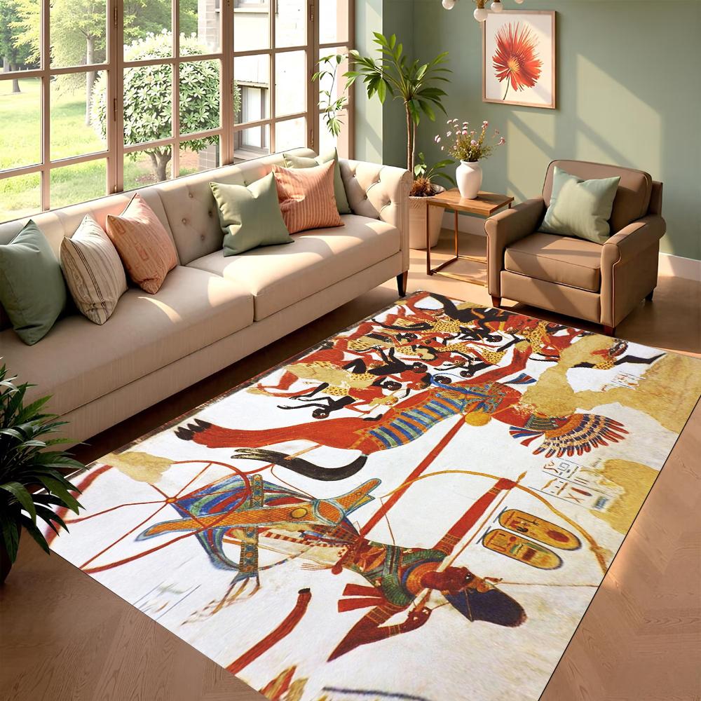

Egyptian Mythology Theme Rug Non Slip Soft Easy To Clean Fits Living Room Home Adds Sacred Unique Touch To Comfortable Space 50x80cm