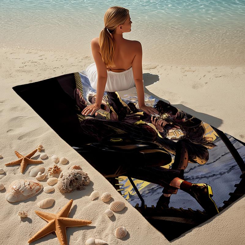 Proof Beach Towel with a JoJo's Bizarre Adventure3 Pattern - Soft,absorbent,quick-drying,machine Washable - Perfect for Swimming,camping,bathing