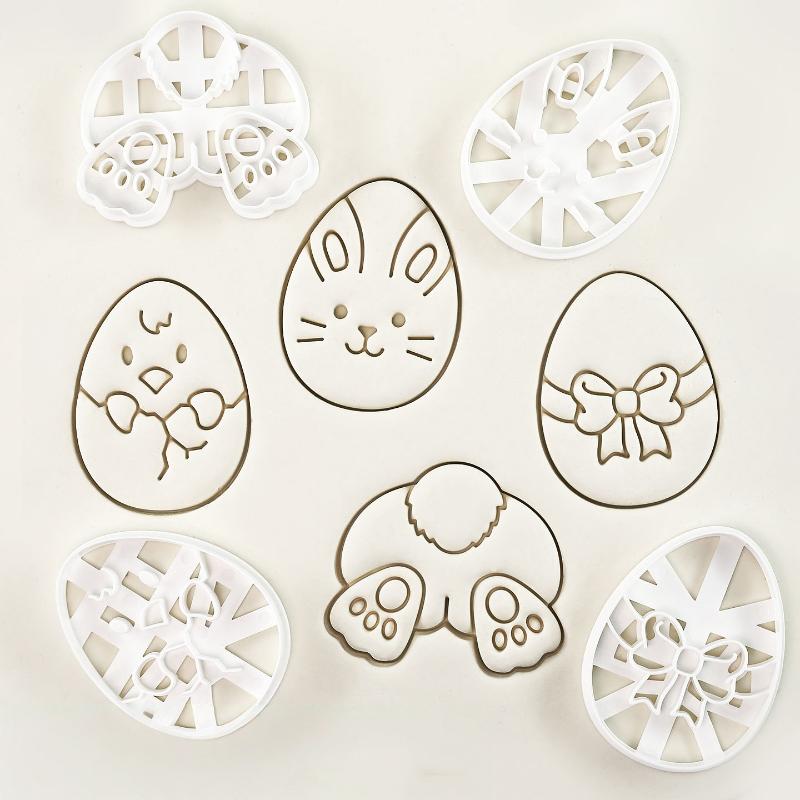Oster-Ausstecher Kaninchenform Stempel Kinder-Osterparty Hase Präger Keksform Backwerkzeug Osterdekorationen Zubehör