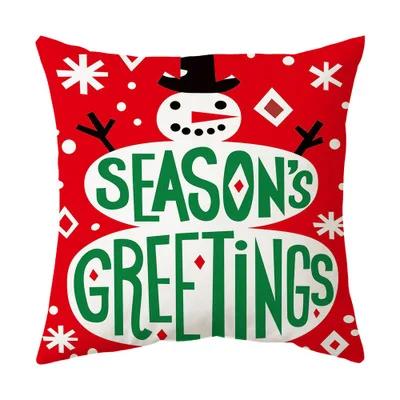 Merry Christmas Cushion Cover 45*45 Cartoons Pillowcase Cotton Linen Sofa Cushions Pillow Cases Pillow Covers