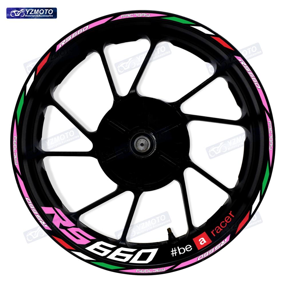 For RS660 RS 660 Motorcycle 17 Inch Racing Racing Wheel Stickers Car Reflective Rim Motorbike Bicycle Hub Tape Decal Sticker