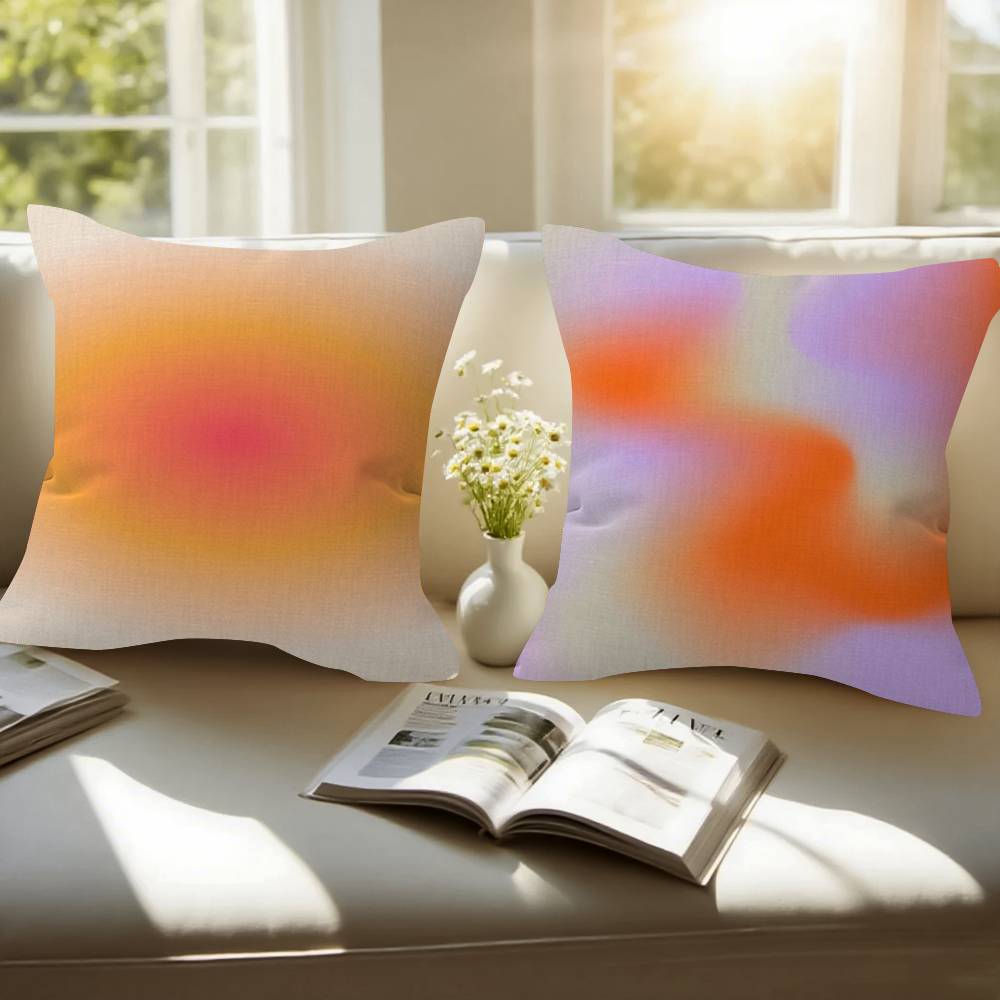 Gradient Halo Pillowcase Toon Gift Cushion Cover Bedroom Home Sofa Chair Seat Decor Pillow Case