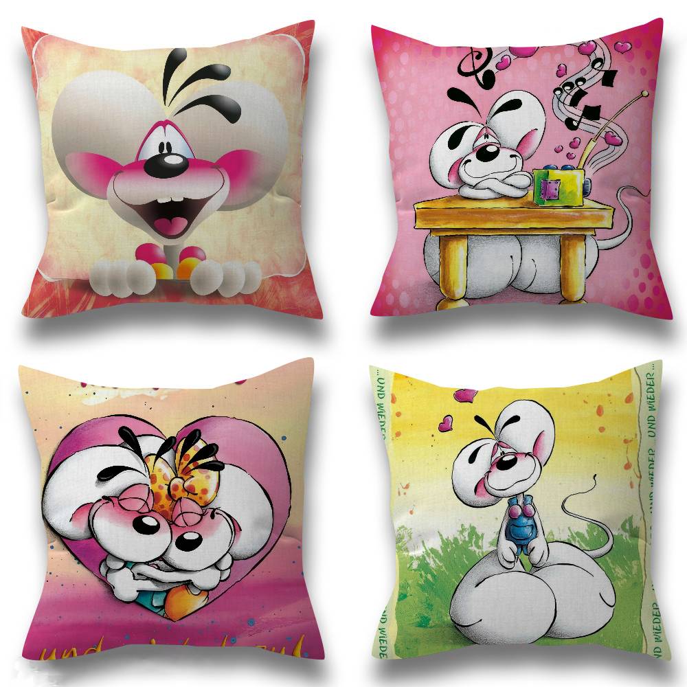 Cartoon DDiddl love cute kawaii Personalized Pillow Cover Kids Bedroom Wild Party Decor Pillowcase kid Birthday shower Gift