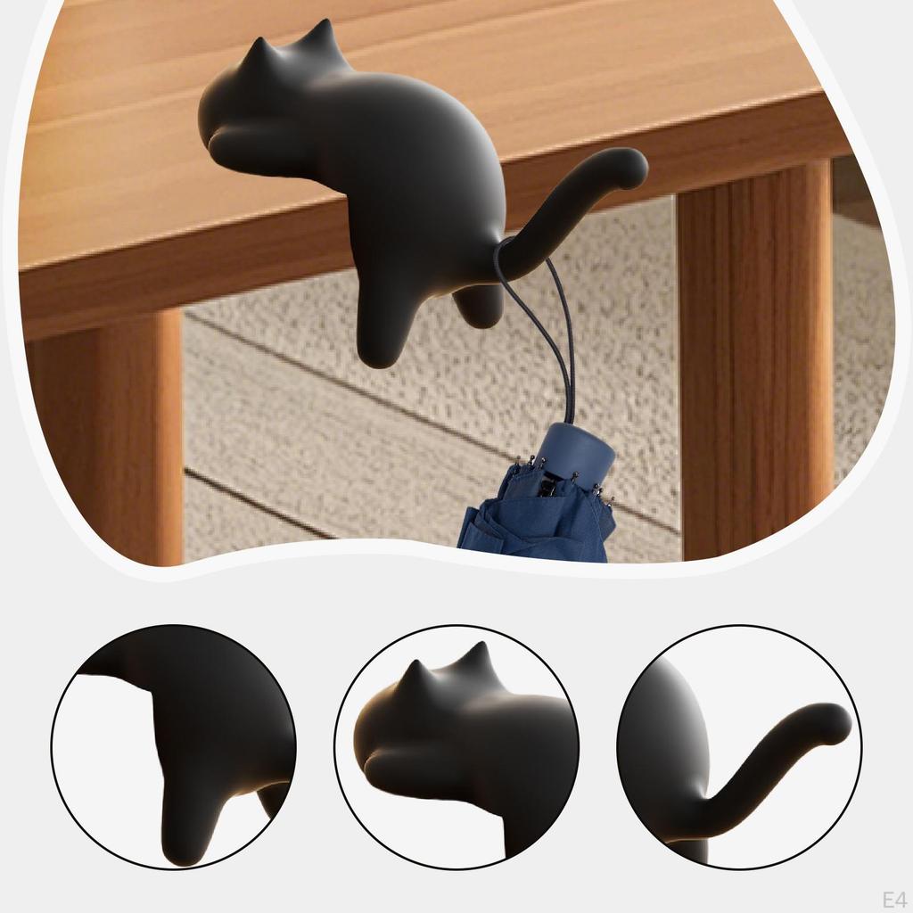 Cat Hook for Desk Edge Handbag Hanger Multipurpose Practical Self Sticky Table Meeting Room