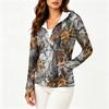 Chaqueta Ligera con Cremallera y Capucha para Mujer con Bolsillos de Manga Larga Estampada Protección Solar Ropa de Abrigo para Actividades al Aire Libre