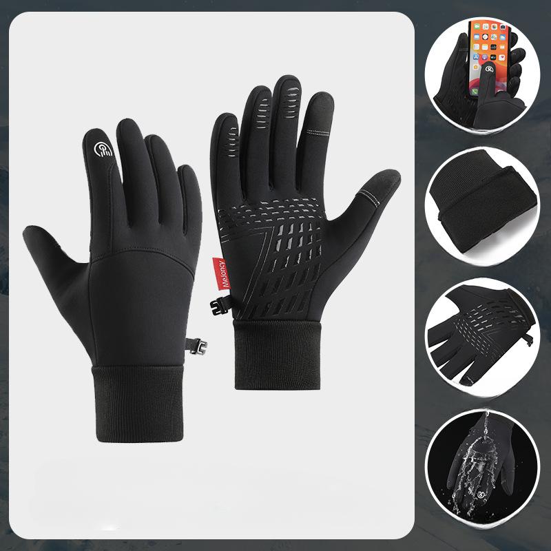Sports Riding Gloves Fleece Lined Warm Unisex Anti-Slip Touchscreen Ski Cycling Cold Weather Outdoor Winter Gloves