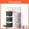 Cotton Printed Linen Waterproof Fabric Storage Three Pockets Home Organizer