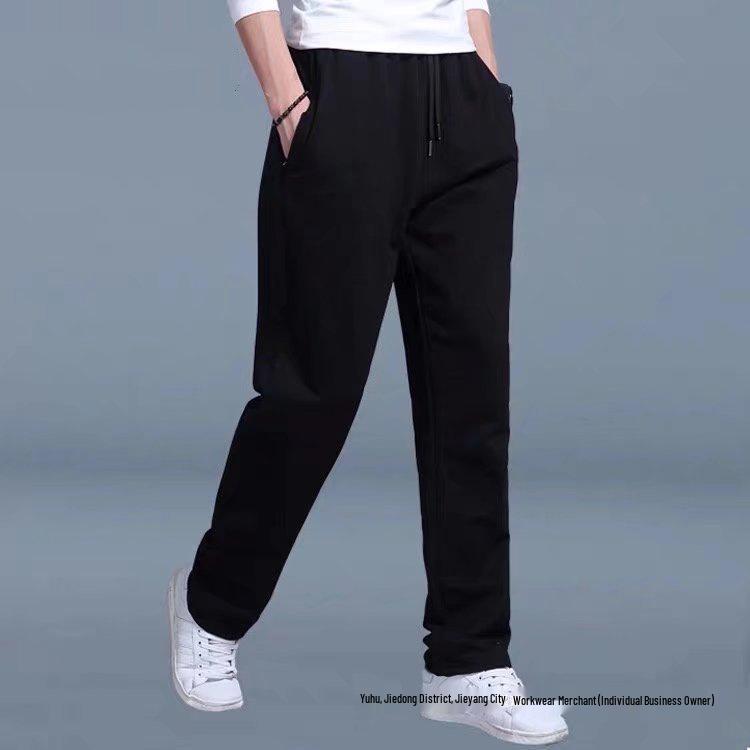 Men's Straight-Leg Loose Casual Sports Pants for All Seasons - Plus Size Running Sweatpants