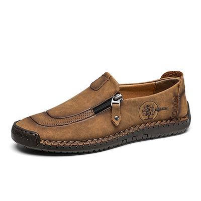Men's New Leather Casual Business Shoes Comfortable Loafers Fashion Soft Driving Shoes Non-slip Walking Shoes Large Size