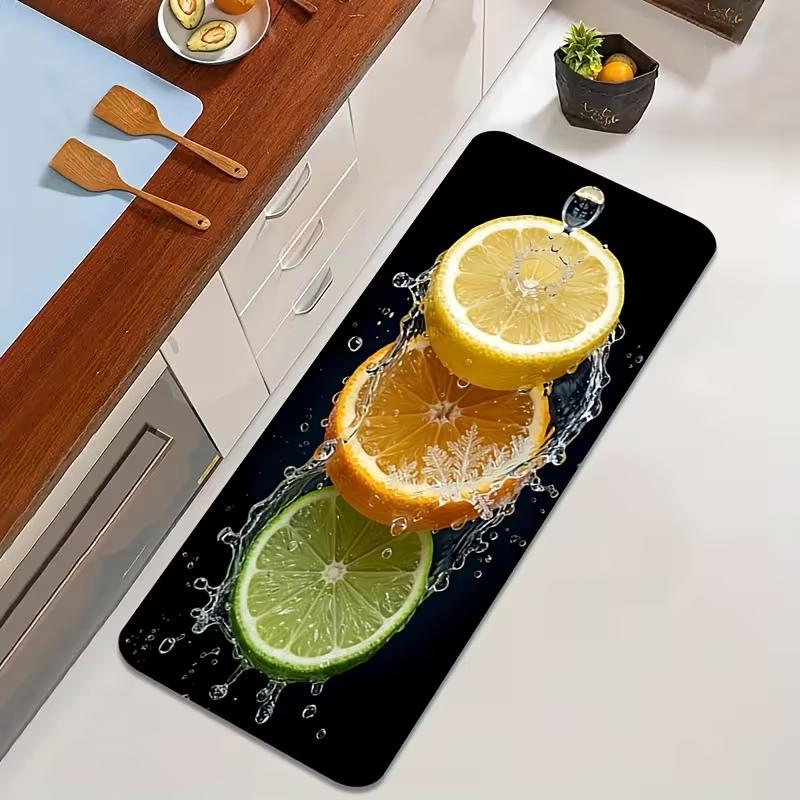 Sunflower Lemon Fruit Print Kitchen Runner Rug Anti Slip Floor Mat Tropical Summer Hallway Entrance Corridor Carpet
