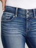Women's Mid-Length Elastic Denim Shorts - Double-Button Washed Jeans, European & American Style Fashion.
