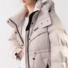 ELLE Solid Color Loose Fit Hooded Long Sleeve Down Jacket Women Outerwear EY52516