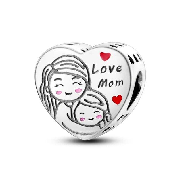 Silver Plated Pink Ballet Skates Shoes Pendant Heart Charms Fit Bracelet Jewelry Making for Women