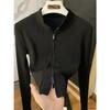 Women's Spicy Girl Double Zipper Slim Fit Stand Collar Cardigan Jacket - Long Sleeve Versatile Autumn/Winter Sport Casual Top