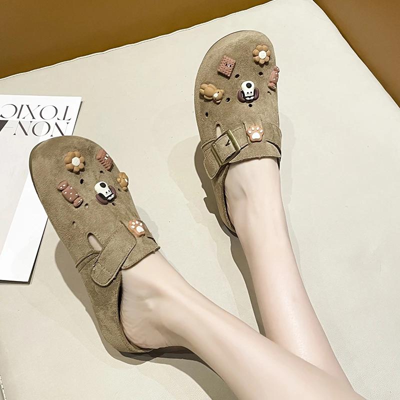 Fashion 2025 Women Sandals  With Arch Support Shoes Outdoor Beach Suede Clogs Slippers Suede Clogs Slippers Soft Insole Sandals