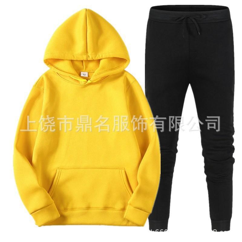 220g Fabric Plus Size Hoodie Hooded Unisex Solid Color Trendy Brand Loose Couple Plush Suit