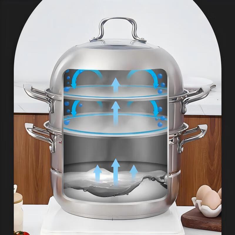 Baisike 28cm 3-Layer Multi-Purpose Steamer Soup Pot
