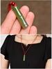 Certified Green Jade Bamboo Pendant for Men & Women - High-Grade Qinghai Hotan Jade Sweater Chain