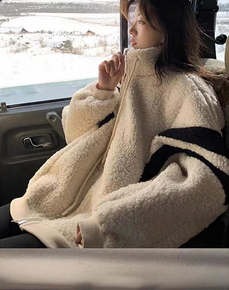 Womens' Lambswool Coat: Warm, Thick, Trendy Korean Style for Autumn & Winter