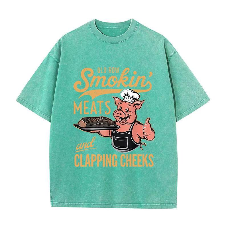 Letní nové old washed tričko volného střihu s potiskem piggyback street skateboarding bavlna hip-hopové tričko