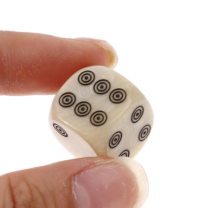 10Pcs 16Mm Acrylic Ivory Dice D6 Dice For Board Game Round Entertainment Party