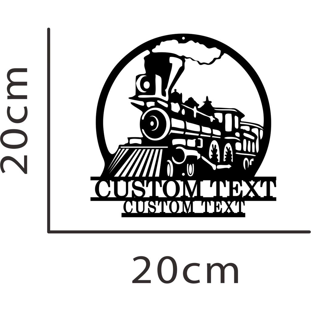 Custom Train Metal Sign, Powder Coated Wall Decor, Personalized Railroad Gift, Indoor Outdoor Rustic Art