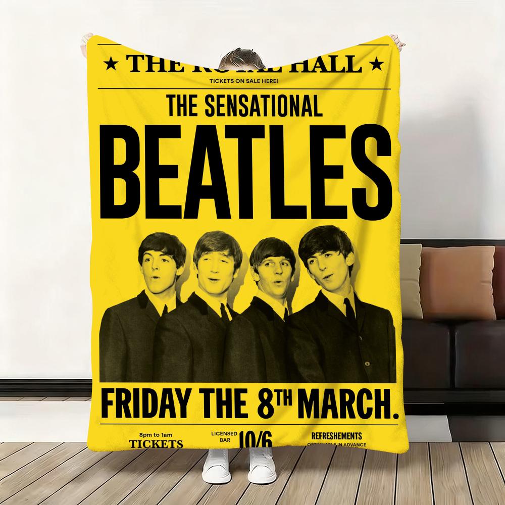 1pc Band The B-Beatles Cool Throw Flannel Fluffy Soft Blanket Warm Skin-Friendly Throw for Sofa Bed Office Nap Winter