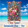 Floral Garden Theme Beach Towel Personalized Custom Name & Text Soft Quick Dry Beach Towel for Swimming Travel