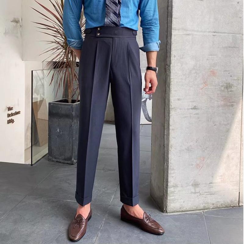 Men's Summer Slim Fit High Waist Casual Trousers