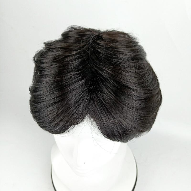 Perucă Sintetică Neagră Stratificată pentru Bărbați Păr Natural Fals pentru Bărbați Peruci Scurte Drepte Petrecere Costum Zilnic Fibră Rezistentă la Căldură