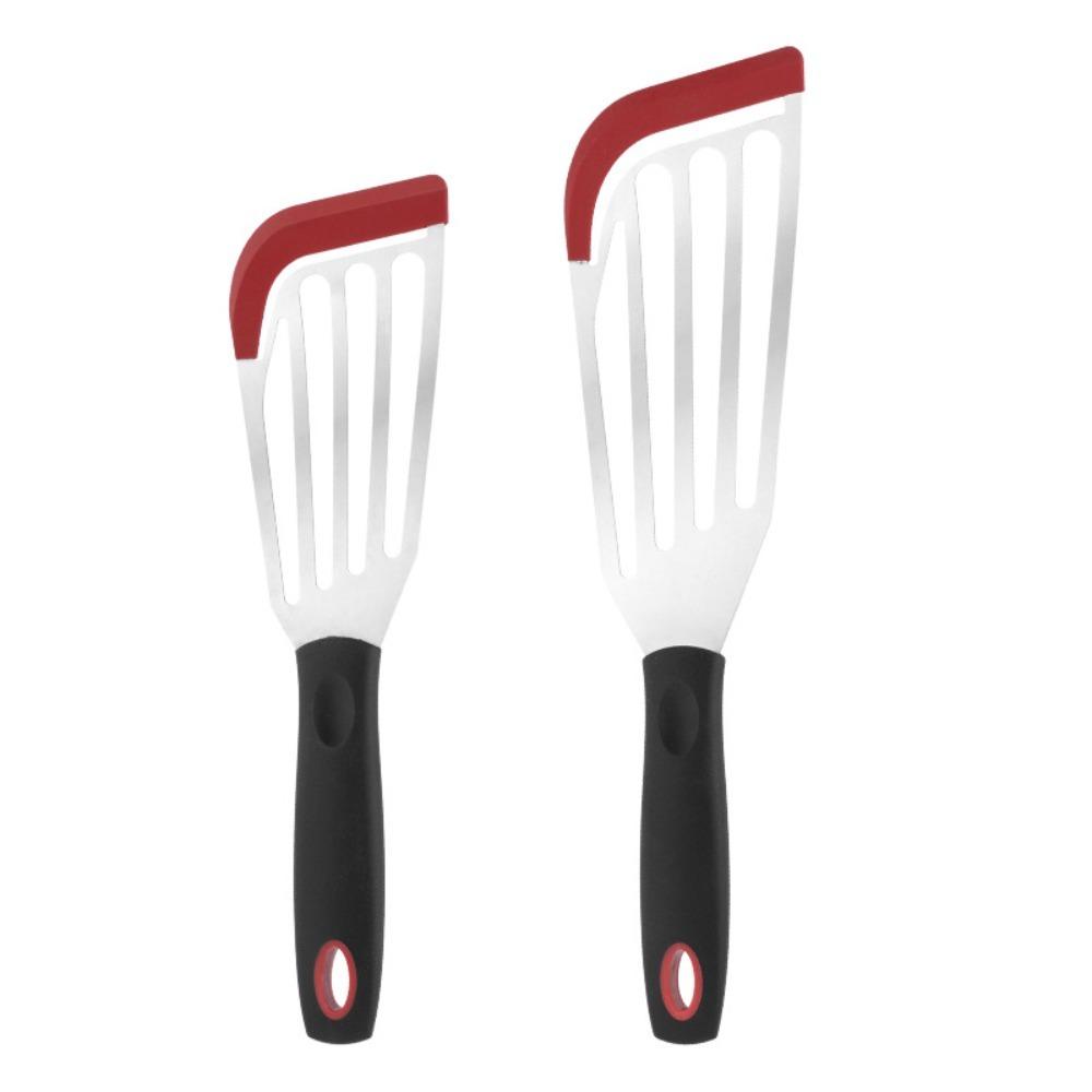2Pcs/Set Anti-scalding Steak Spatula Heat-resistant Slotted Turner Frying Fish Spatula Outdoor