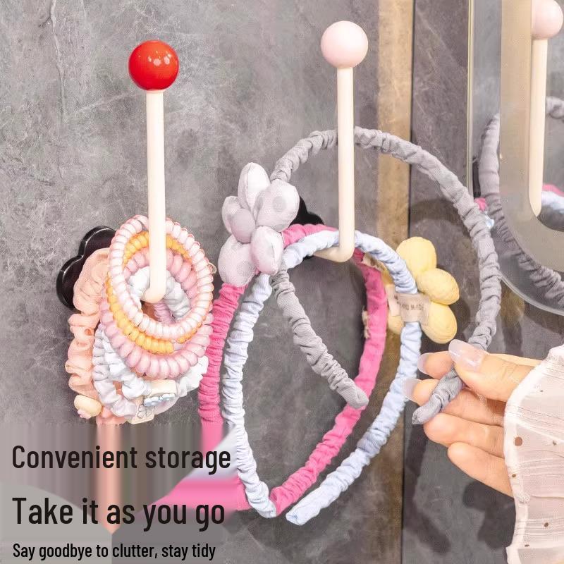 Dopamine Punch-Free Hooks - Set of 6 Creative Non-Marking Hooks for Bedroom & Bathroom