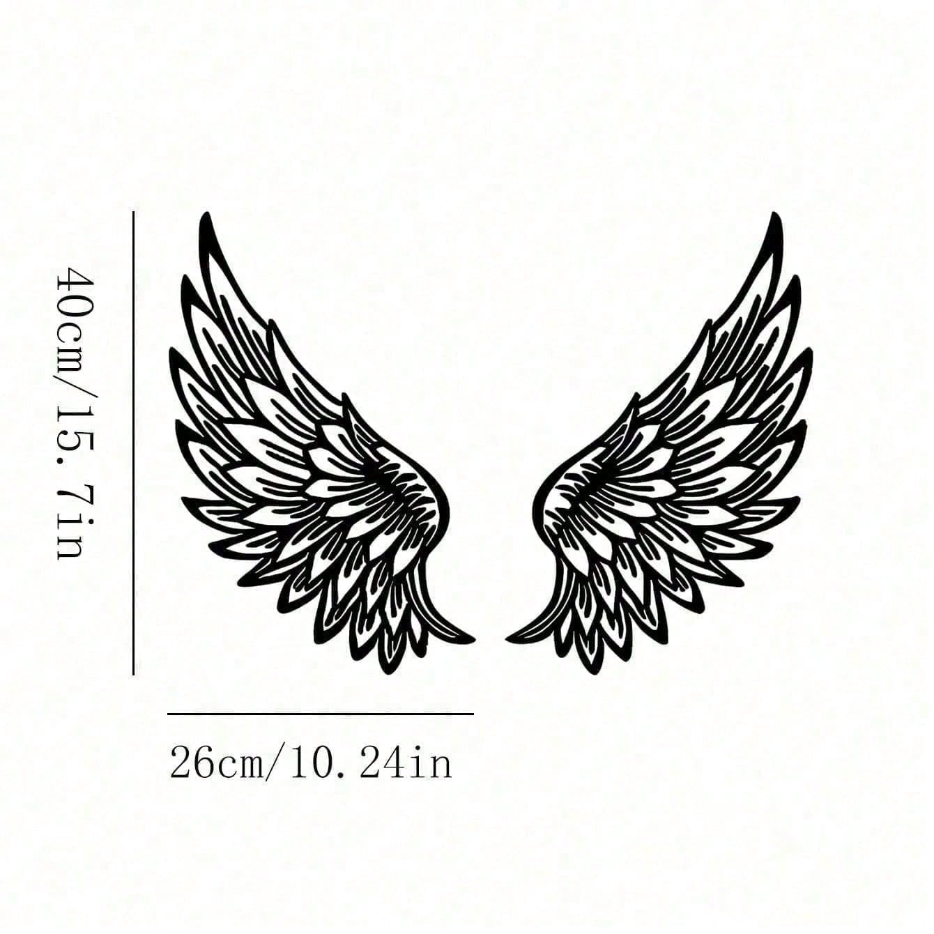 

Hand Carved Angel Wings Sculpture Elegant Metal Wall Art Modern Home Decor TY8216