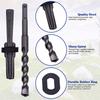 6PCS Rock Splitting Wedges & 1PCS Rotary Hammer Drill Bit, Tools For Stone & Concrete 14Mm