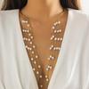 Fashion Diamond Studded Chest Chain Jewelry Sexy Body Chain Tassel Necklace Bikini Chest Chain Women Gifts