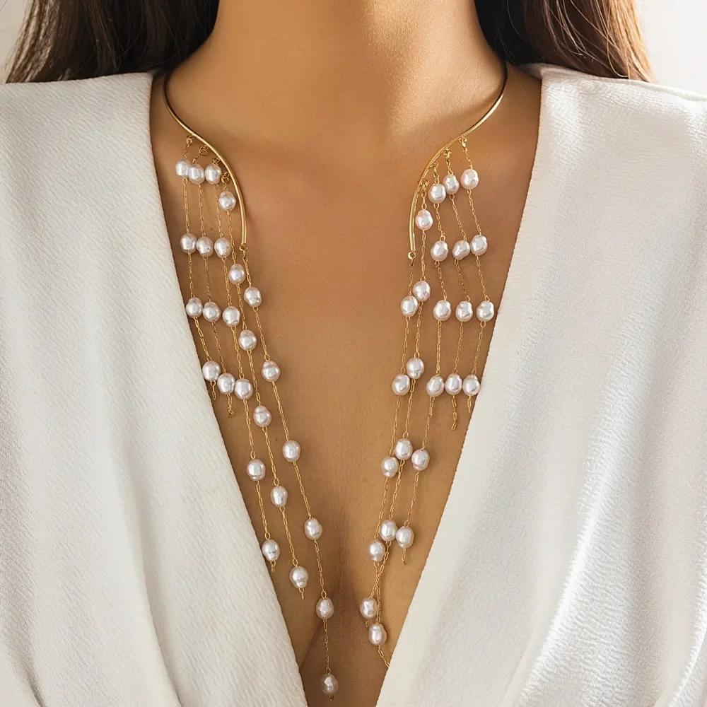 Fashion Diamond Studded Chest Chain Jewelry Sexy Body Chain Tassel Necklace Bikini Chest Chain Women Gifts