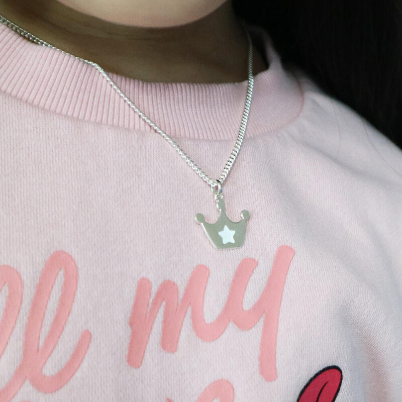 925 Silver Star Crown Child Lost Prevention Necklace