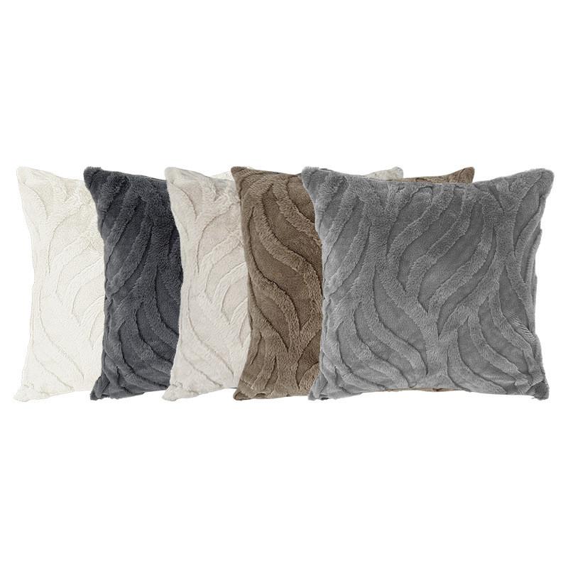 Color Stripe Solid Plush Pillowcase Cushion Cover Bedroon Fashion Decorations