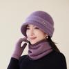 Middle-aged and Elderly Hat Women's Autumn and Winter Rabbit Fur Knitted Basin Hat Winter Hat