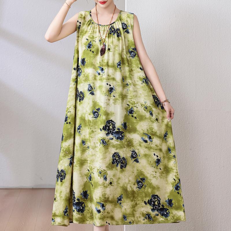 Plus Size Summer Long Dress for Women Clothes Elegant Sleeveless Loose Casual Dress