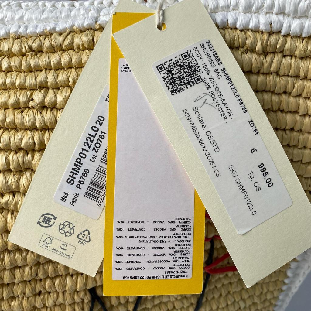 Used MARNIShoulder Bag beige/Brown Raffia Women