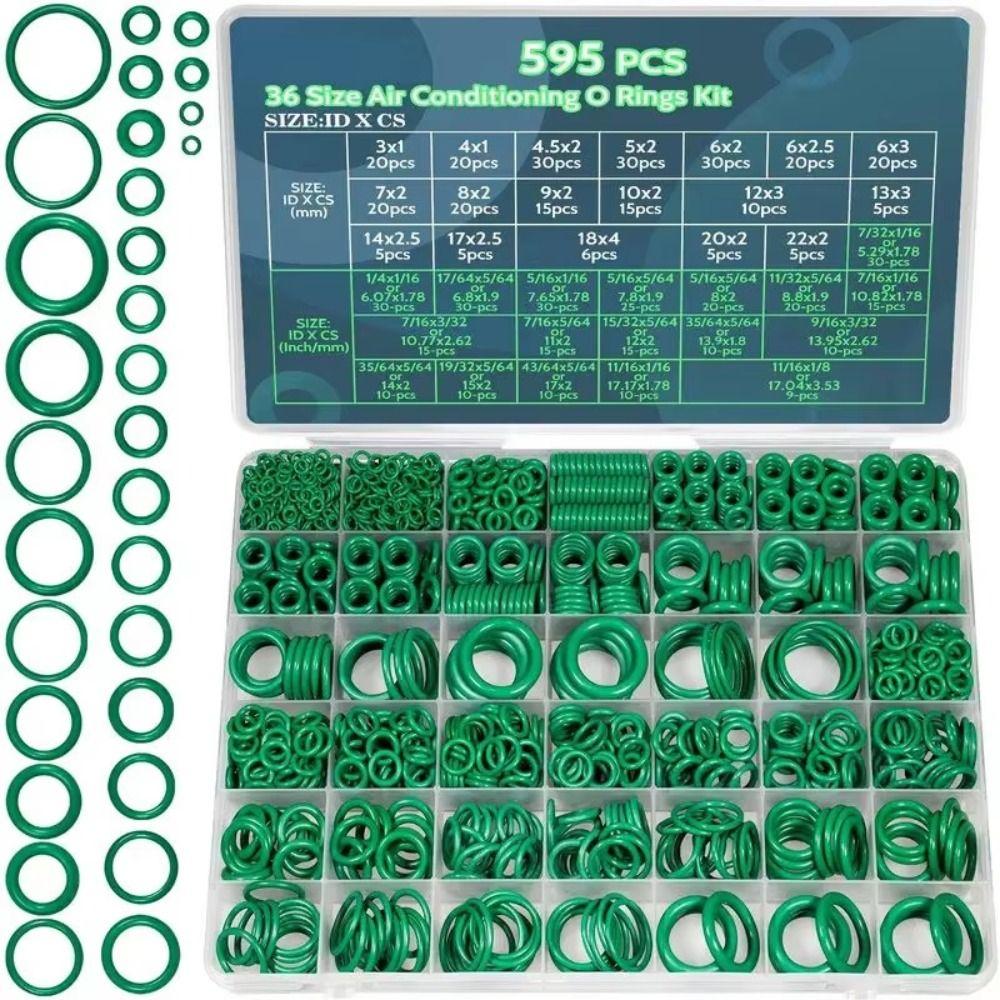 Assortment Set Air Conditioning O Ring Kit 595pcs O-Type Sealing Rubber Ring  Air-Conditioning