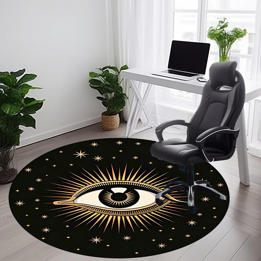 1PC Eye Stars Office Round Area Rug, Mat Suitable For Office, Under Office Chairs Bedroom Living Room Home Decor, Room Deco