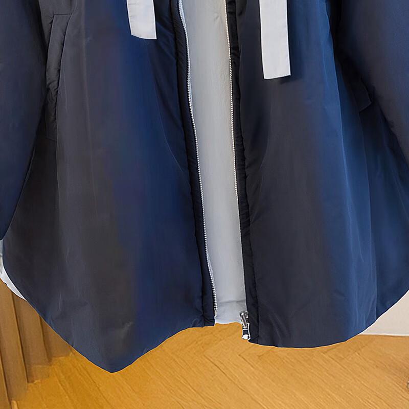 Siboer Women's Hooded Mid-Length Drawstring Padded Jacket